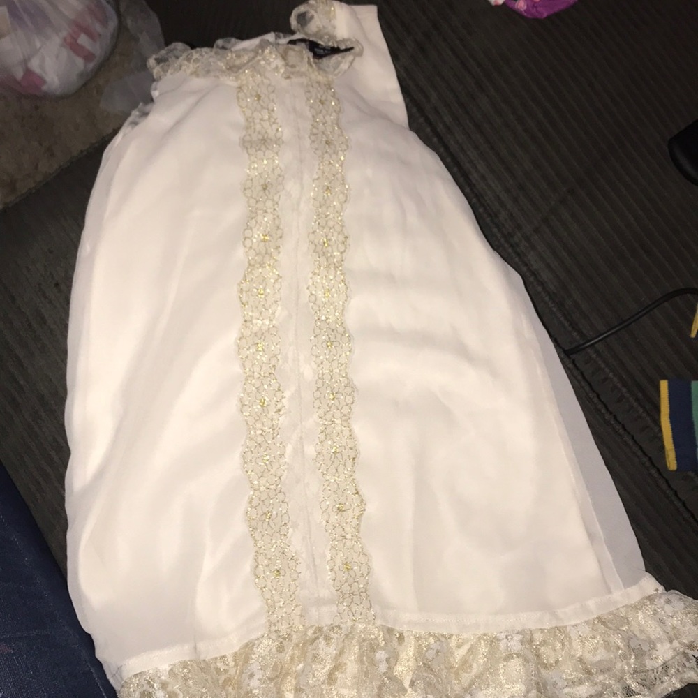 Tahari off white/gold lace dress size 4t